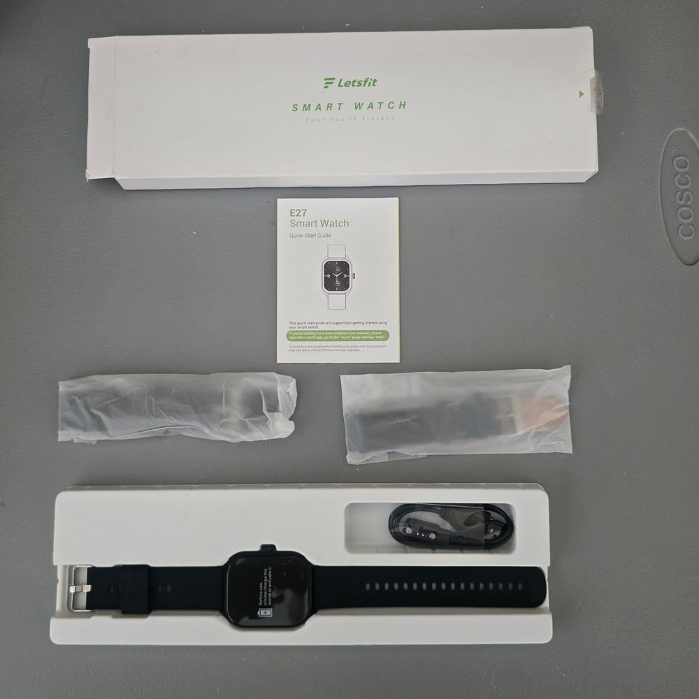 Letsfit E27 Smart Watch‎ Health Tracker Black with Extra Bands E27 BKBK NEW OPEN